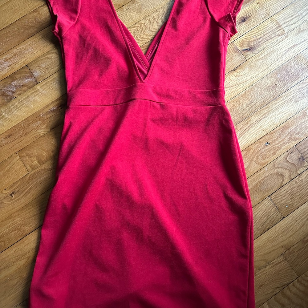 Lulu's Vibrant Red Backless Dress